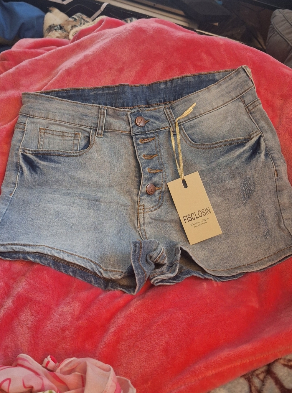 FISCLOSIN Fashion Style Light Blue Shorts~ Size Large